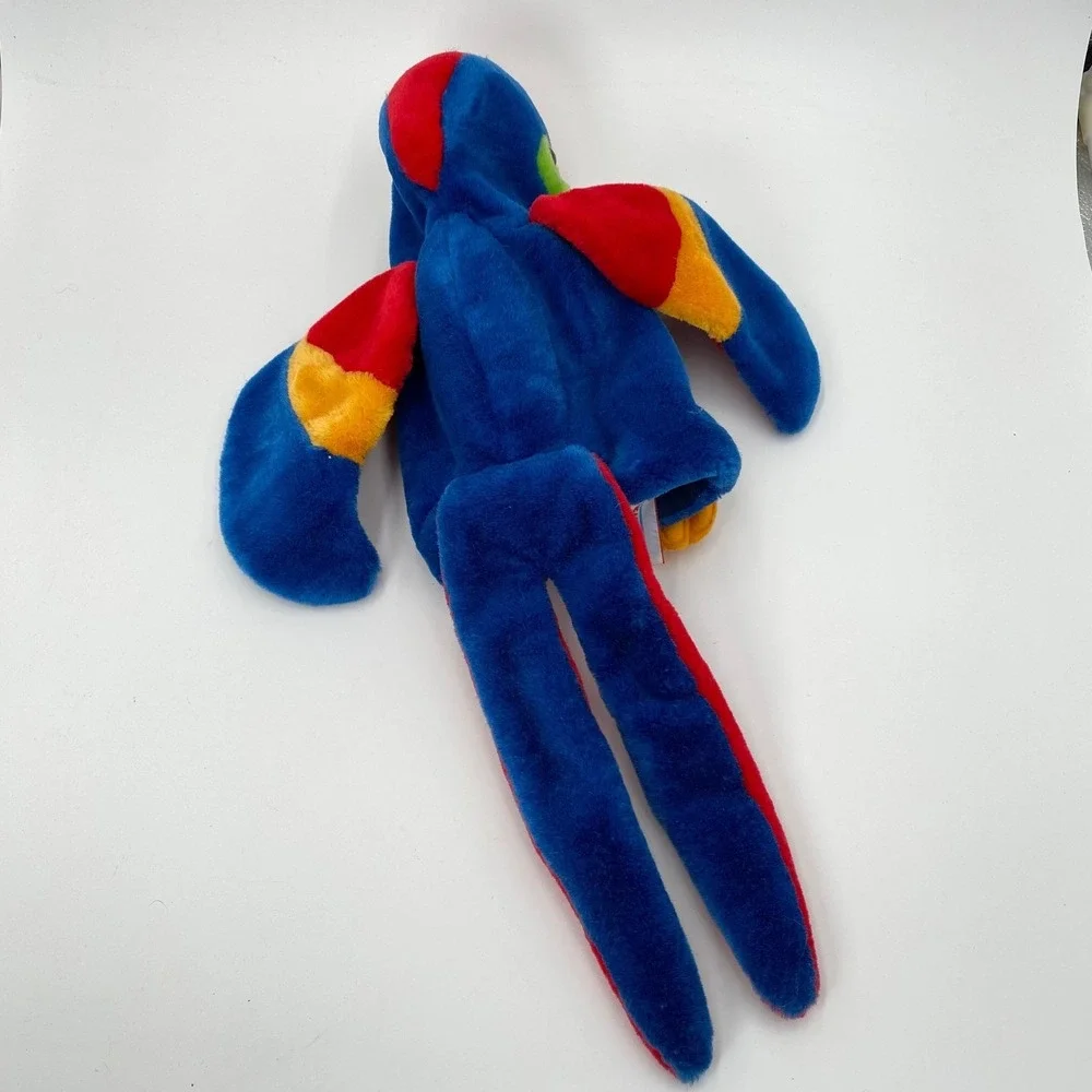 Vintage Heartline Parrot Hand Puppet Plush‎ 1986 Korea Bird Blue Kids Toy